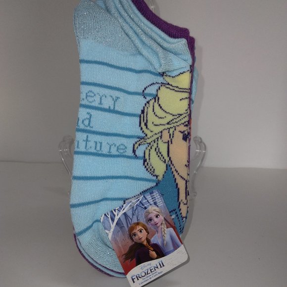 New Disney Frozen 2 Girls No Show Socks‎ 6-Pack Size L 4-10 - Picture 1 of 8